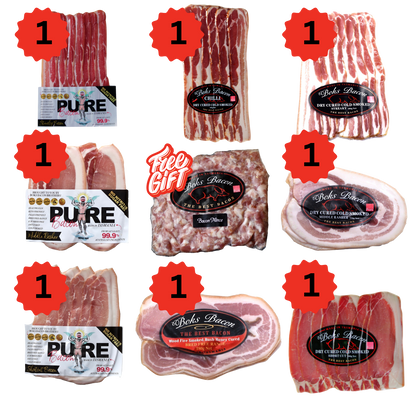 The Island Harvest Bacon Box – 8 Assorted Gourmet Bacon Packs - Cheese Therapy